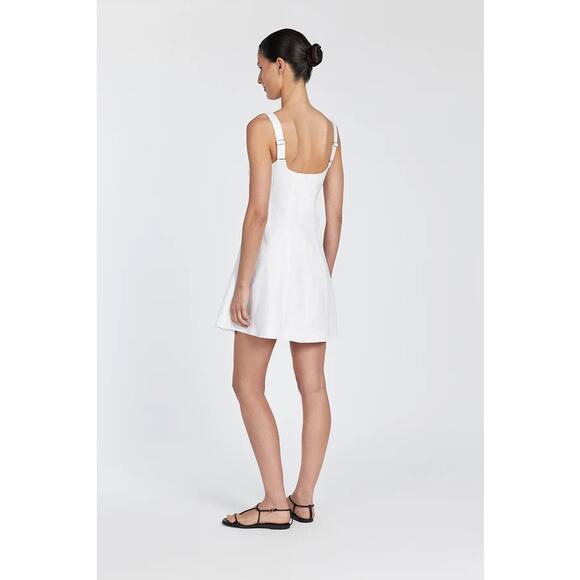 Dissh Harriet White Linen Mini Dress size US 6 - Picture 4 of 12